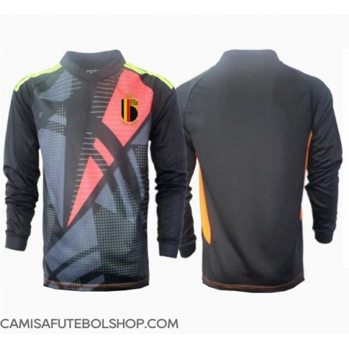 Camisa de time de futebol Bélgica Goleiro Replicas 1º Equipamento Europeu 2024 Manga Comprida